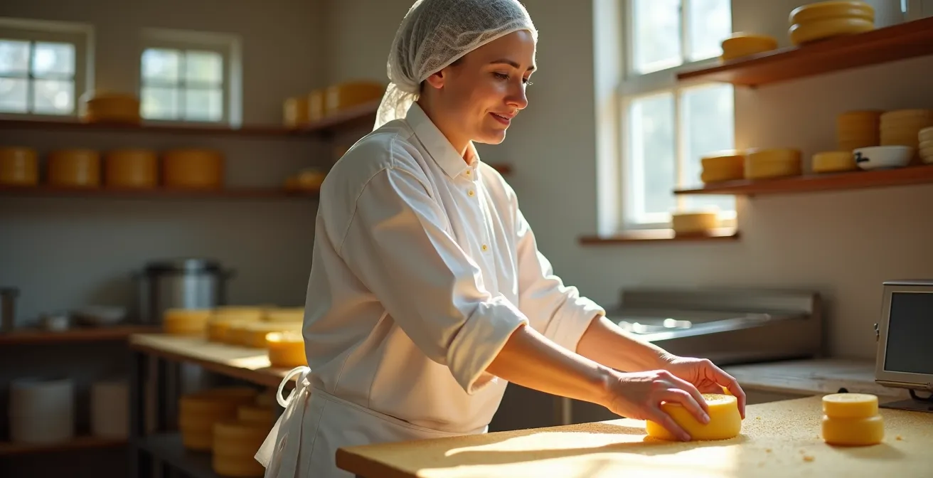 Vue d'une fromagerie artisanale traditionnelle du Centre-du-Québec